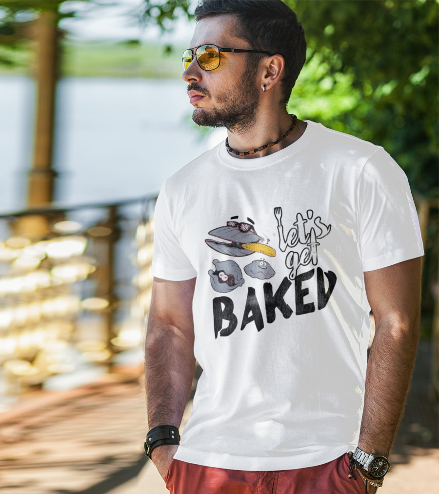 Cape Cod Clams Let's Get Baked With Corn And Cutlery Motif T-Shirt