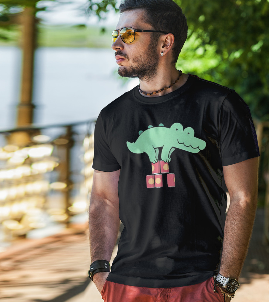 Deadlycomics Orlando Alligator Balancing On Cans T-Shirt