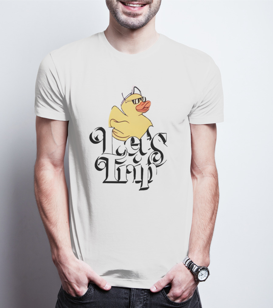 Duck Let's Trip Cool Hat Sunglasses T-Shirt