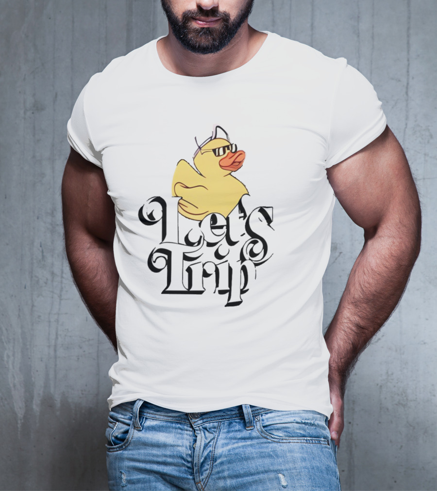 Duck Let's Trip Cool Hat Sunglasses T-Shirt