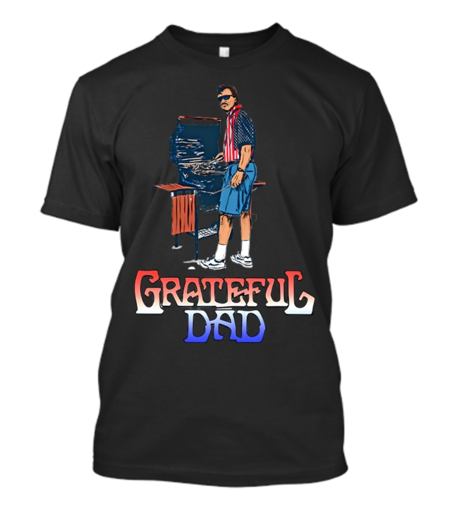 Grateful Dad USA BBQ Patriotic T-Shirt