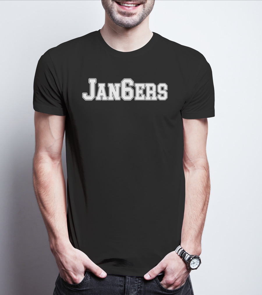 Jan6ers Bold College-Style Text T-Shirt