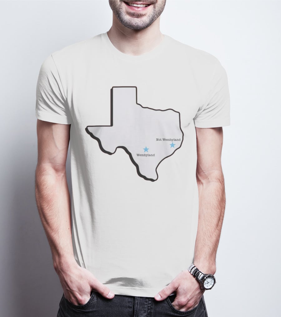 Texas Wembyland Not Wembyland Map T-Shirt
