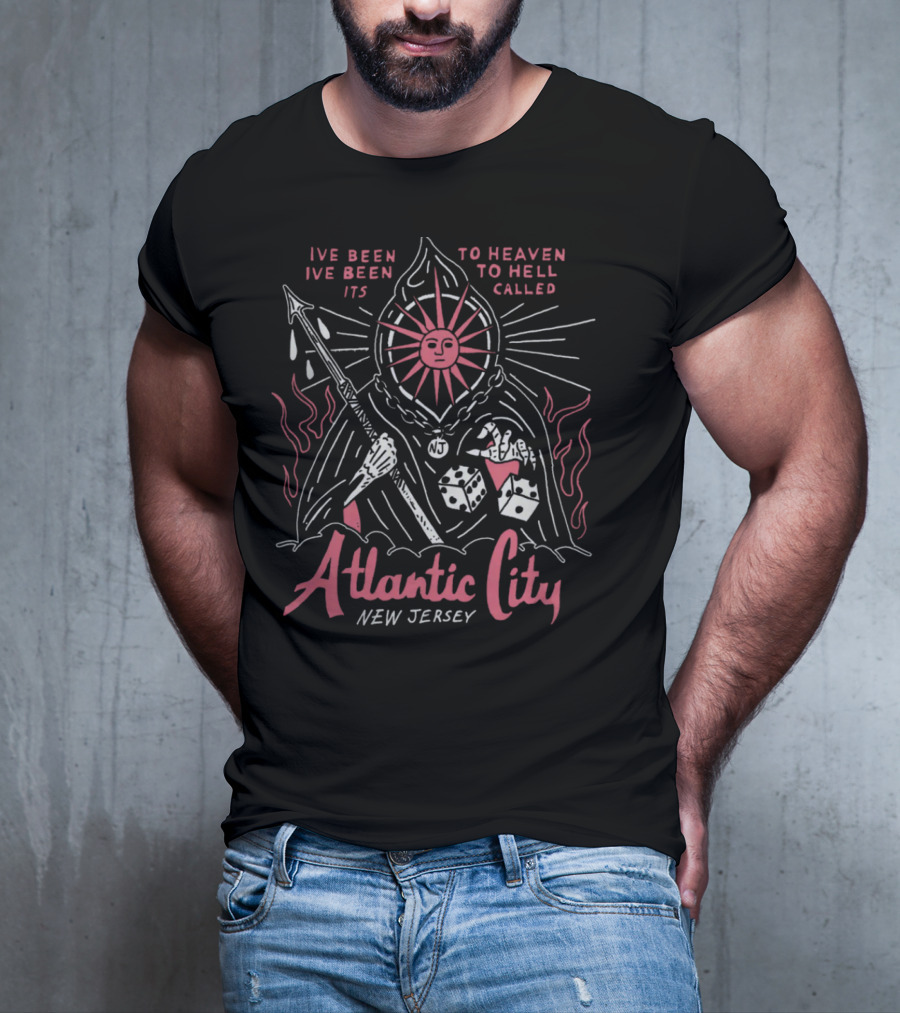 Ive Been To Heaven To Hell Its Called Atlantic City New Jersey Sun Dice Spear T-Shirt