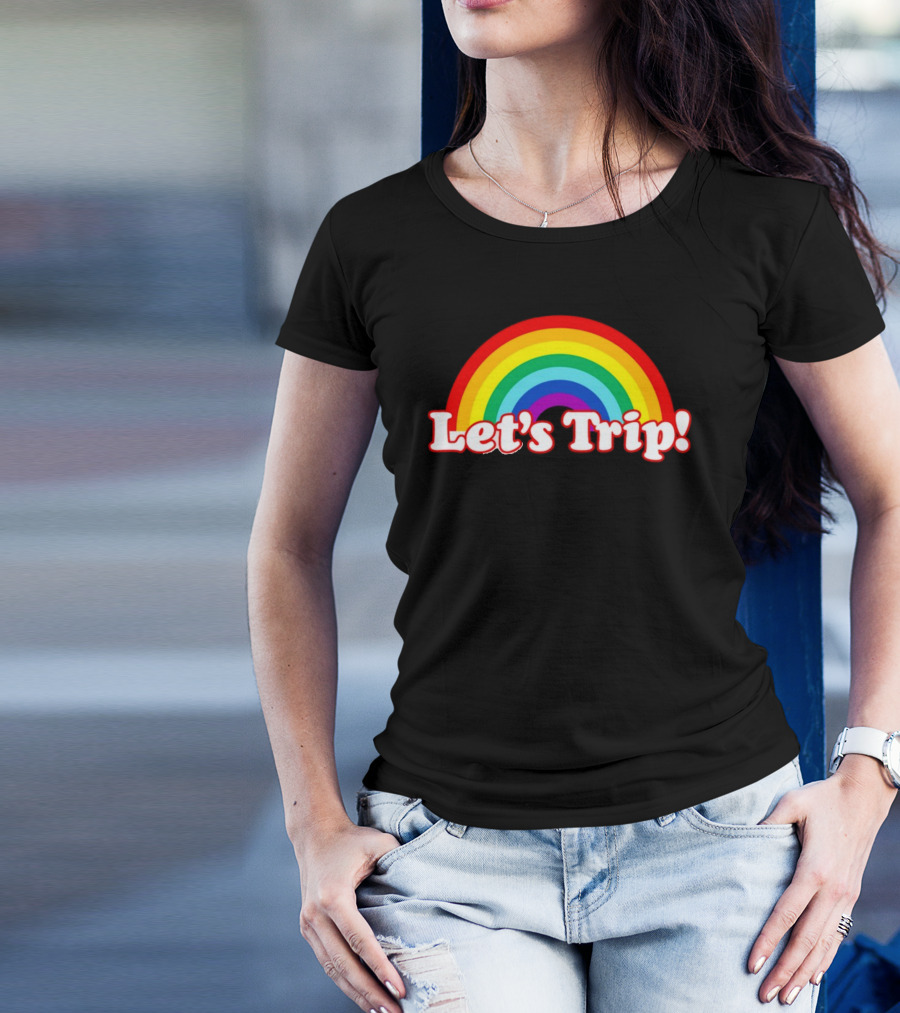 Let's Trip Rainbow Retro Colorful T-Shirt