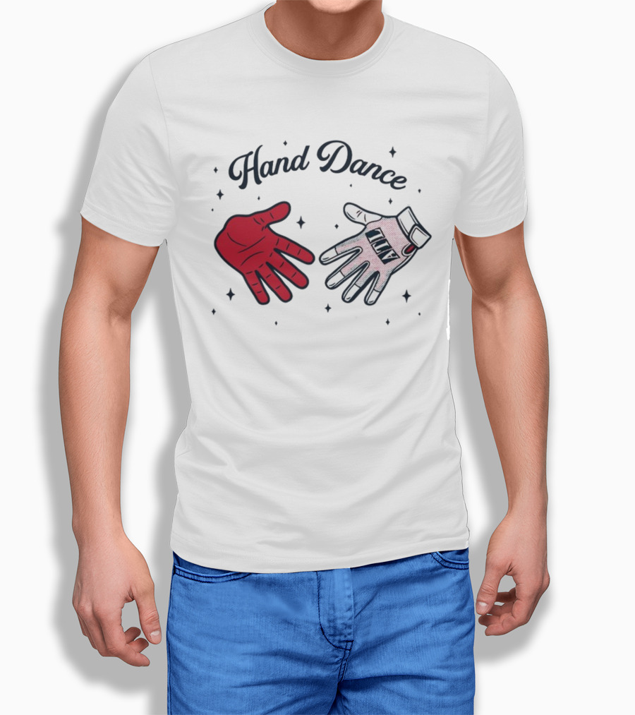 Rotowear Hand Dance Red Glove And White Baseball Glove Clap T-Shirt