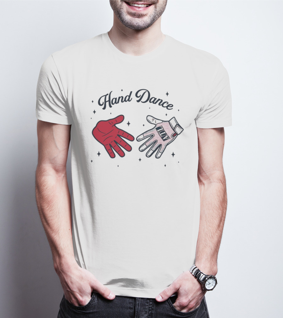 Rotowear Hand Dance Red Glove And White Baseball Glove Clap T-Shirt