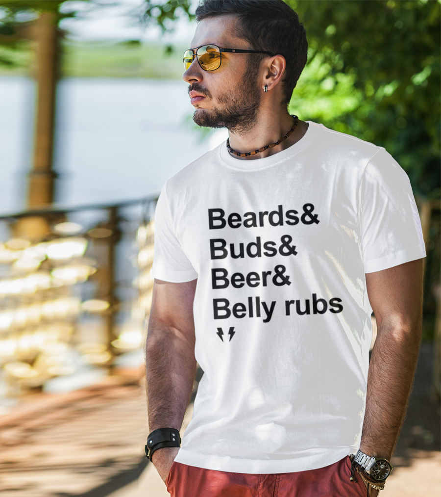 Beards Buds Beer Belly Rubs Thunderbolts T-Shirt