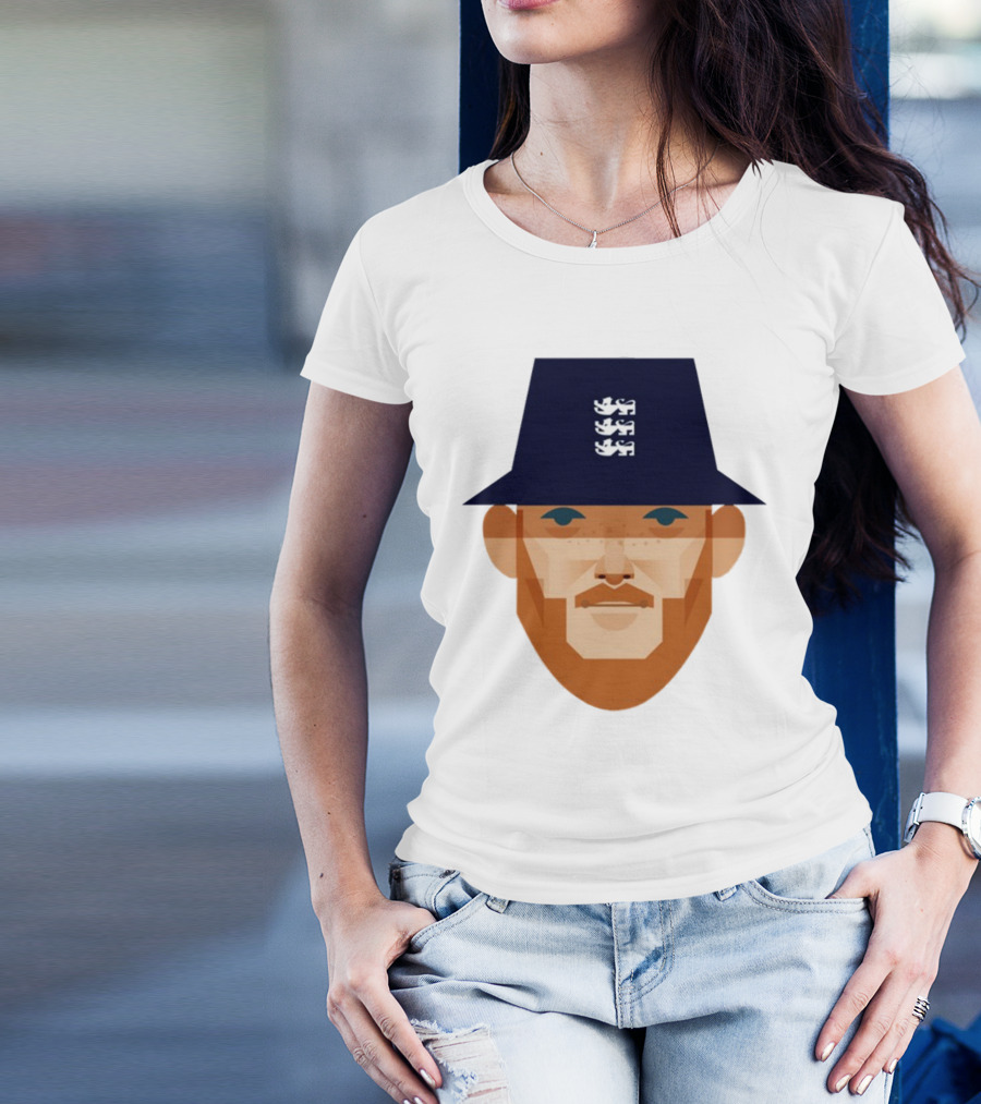 Stanley Chow Ben Stokes England Cricket Hat Three Lions T-Shirt