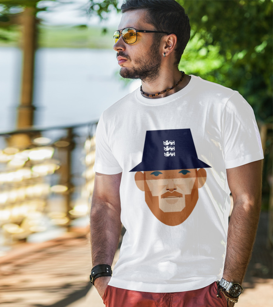 Stanley Chow Ben Stokes England Cricket Hat Three Lions T-Shirt