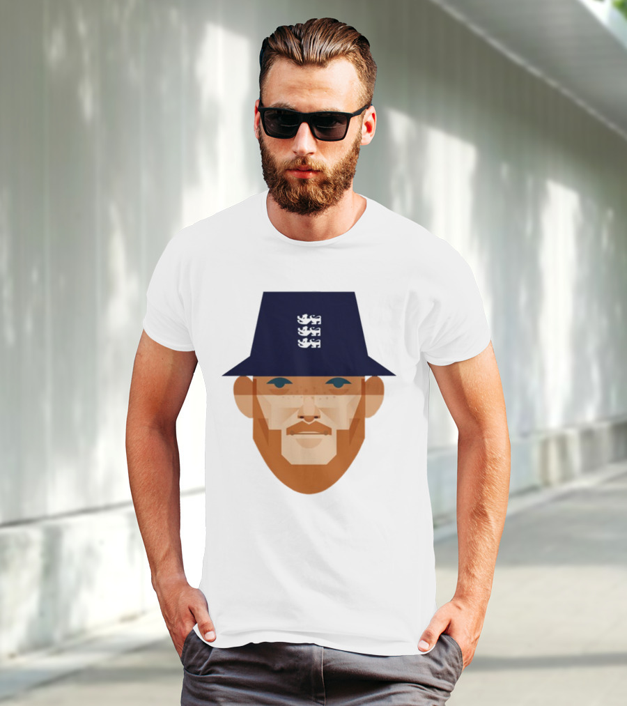 Stanley Chow Ben Stokes England Cricket Hat Three Lions T-Shirt