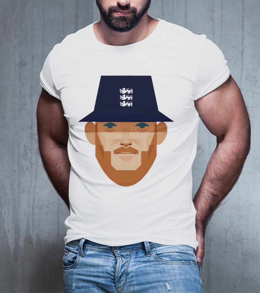 Stanley Chow Ben Stokes England Cricket Hat Three Lions T-Shirt