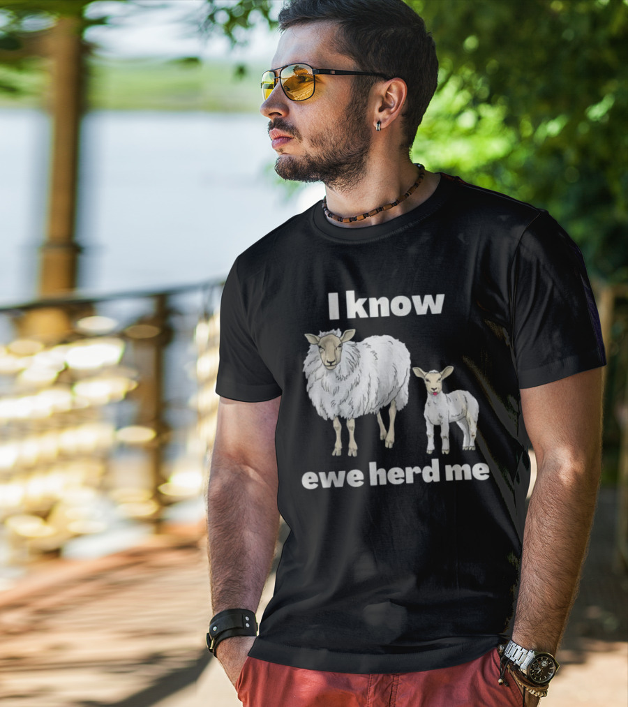 I Know Ewe Herd Me Funny Sheep Farmer Fathers Day Dad Jokes T-Shirt