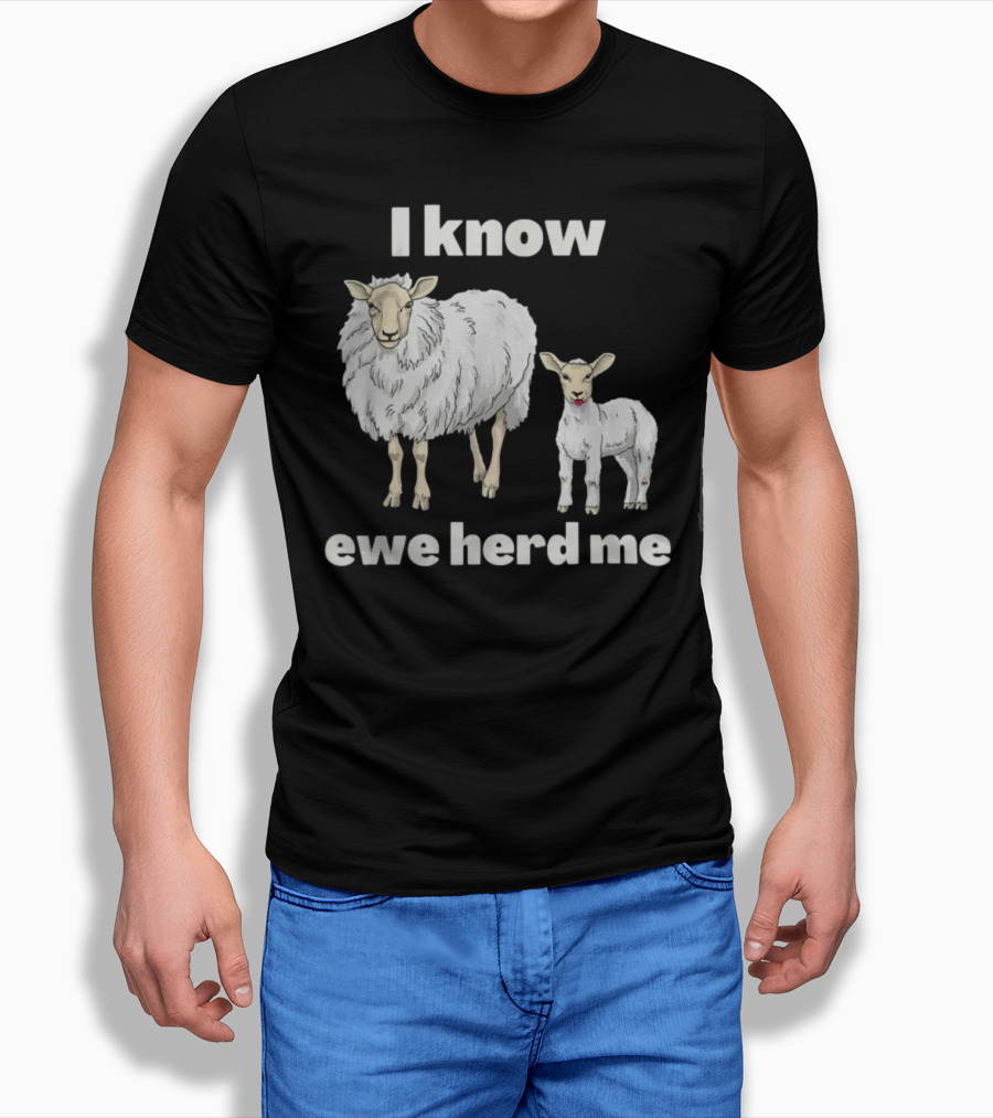 I Know Ewe Herd Me Funny Sheep Farmer Fathers Day Dad Jokes T-Shirt