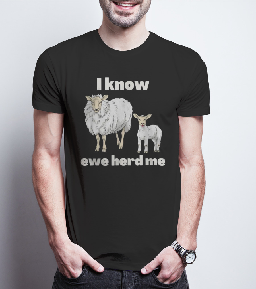 I Know Ewe Herd Me Funny Sheep Farmer Fathers Day Dad Jokes T-Shirt