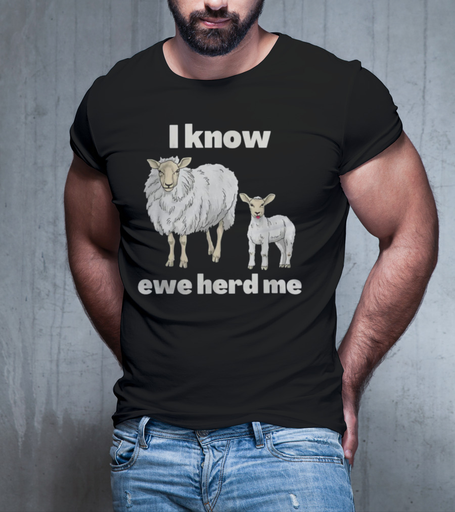 I Know Ewe Herd Me Funny Sheep Farmer Fathers Day Dad Jokes T-Shirt