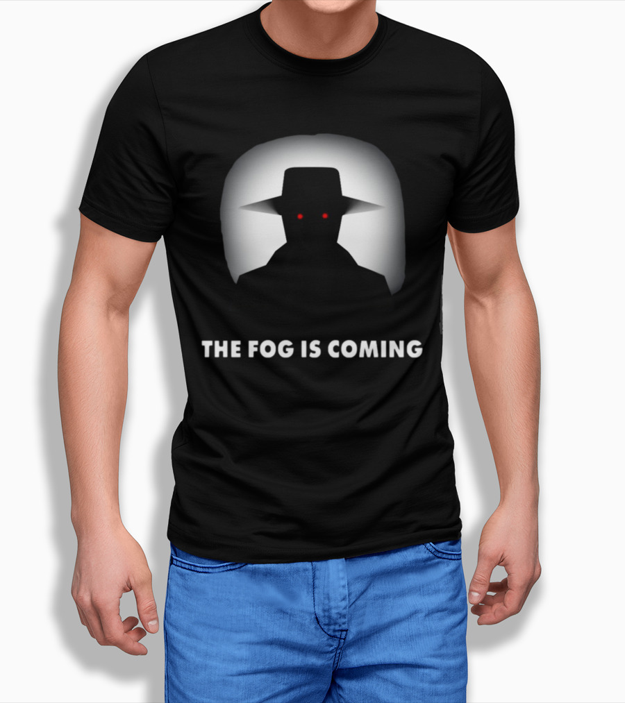 The Fog Is Coming Mysterious Shadow With Red Eyes And Hat T-Shirt