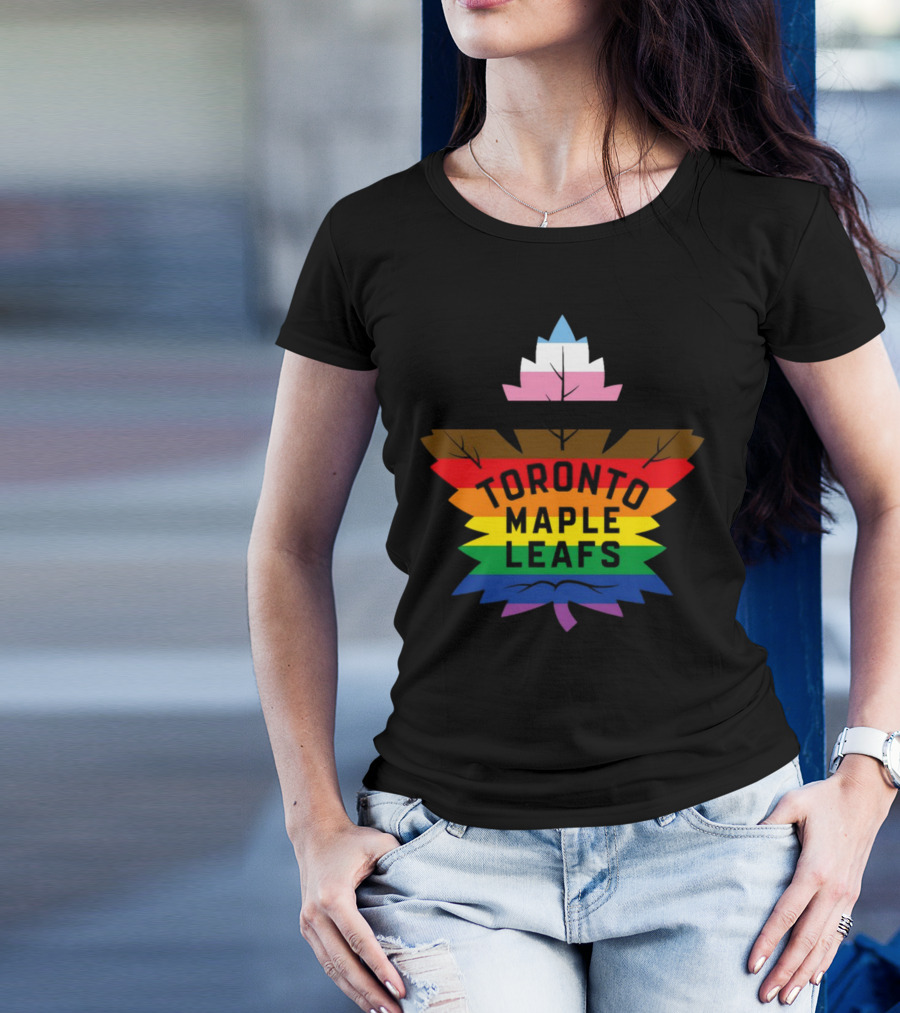 Toronto Maple Leafs Pride Leaf Logo Love All Hate None T-Shirt