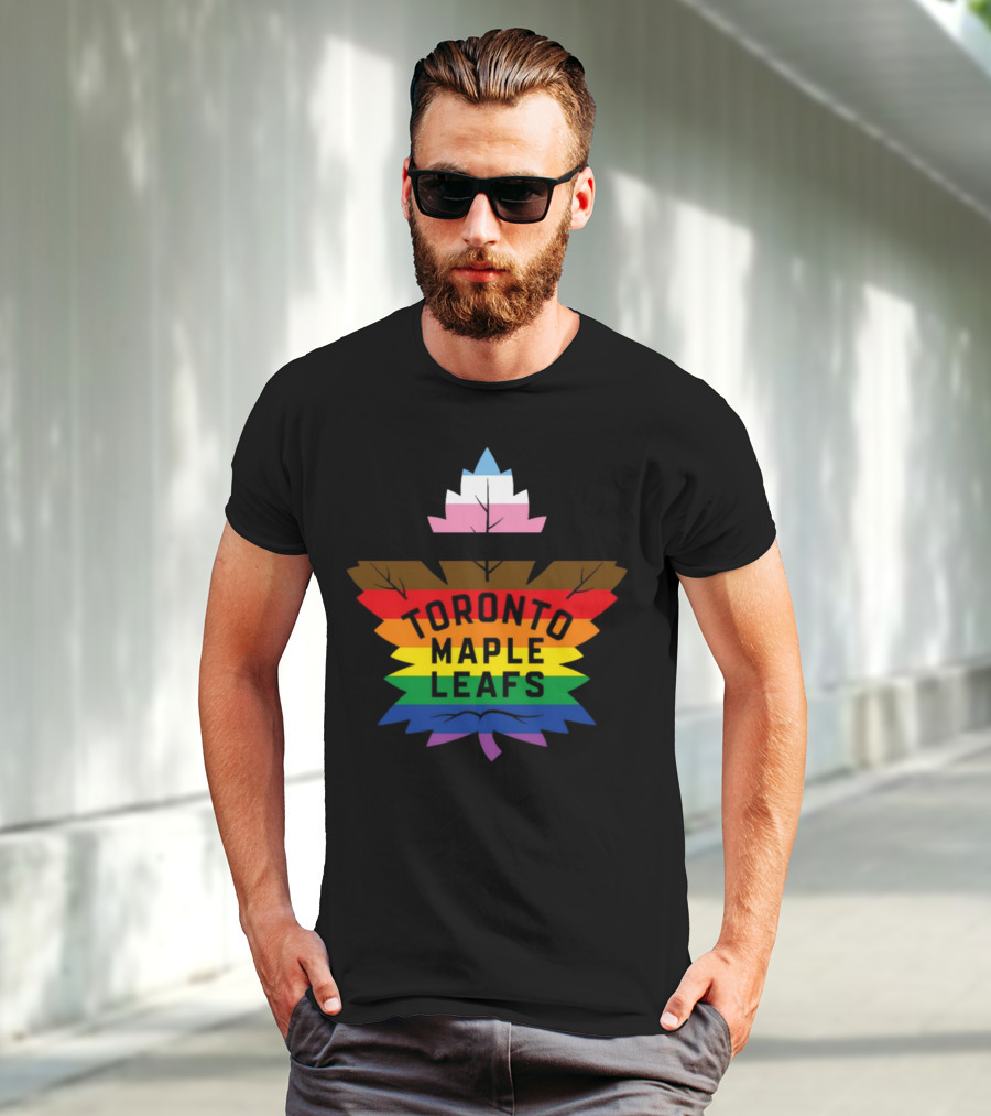 Toronto Maple Leafs Pride Leaf Logo Love All Hate None T-Shirt