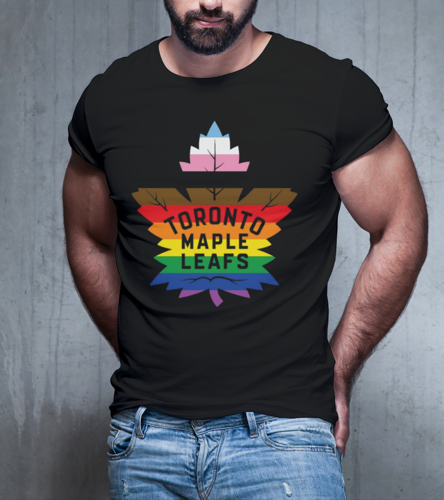 Toronto Maple Leafs Pride Leaf Logo Love All Hate None T-Shirt