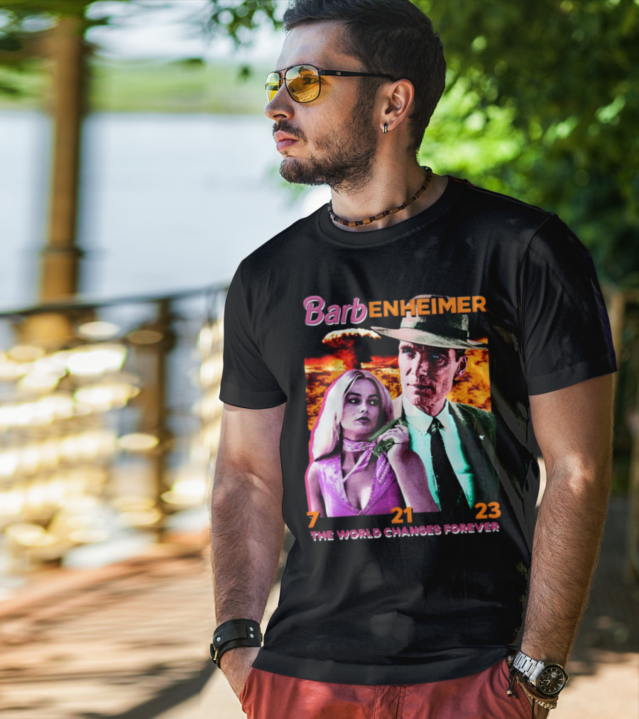 Barbenheimer The World Changes Forever 7 21 23 T-Shirt