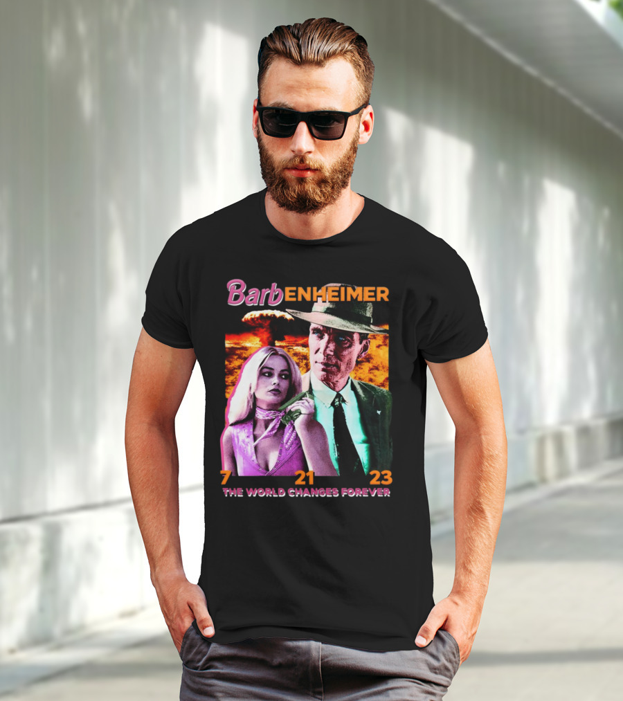 Barbenheimer The World Changes Forever 7 21 23 T-Shirt