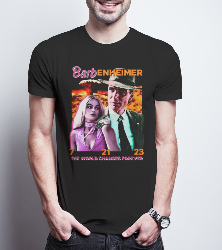 Barbenheimer The World Changes Forever 7 21 23 T-Shirt