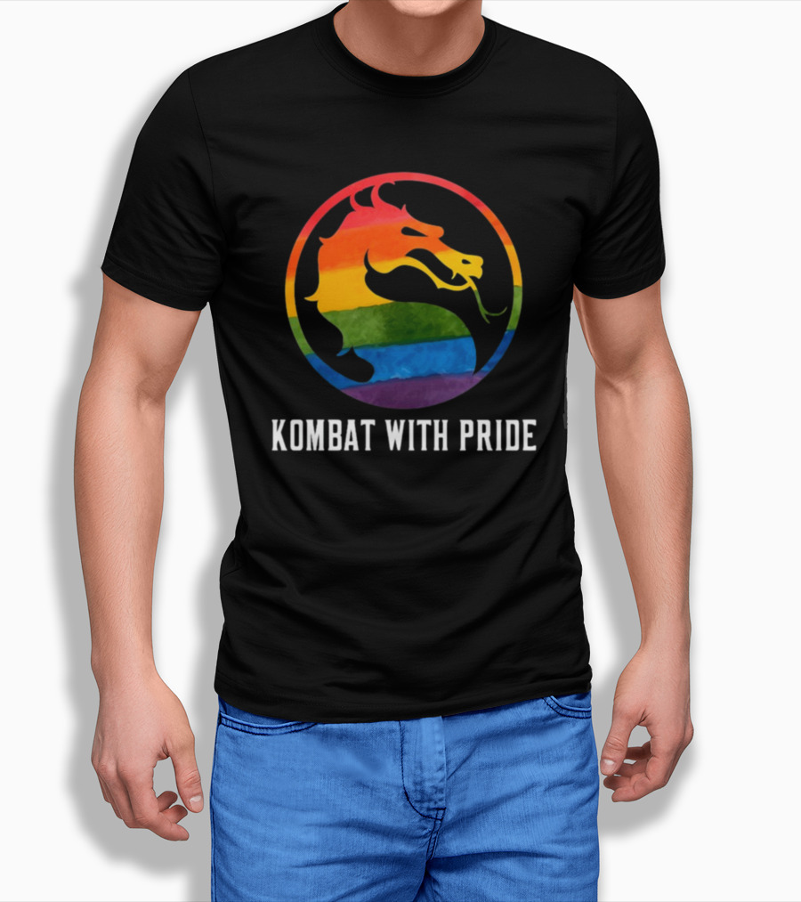 Kombat With Pride Rainbow Dragon Emblem T-Shirt