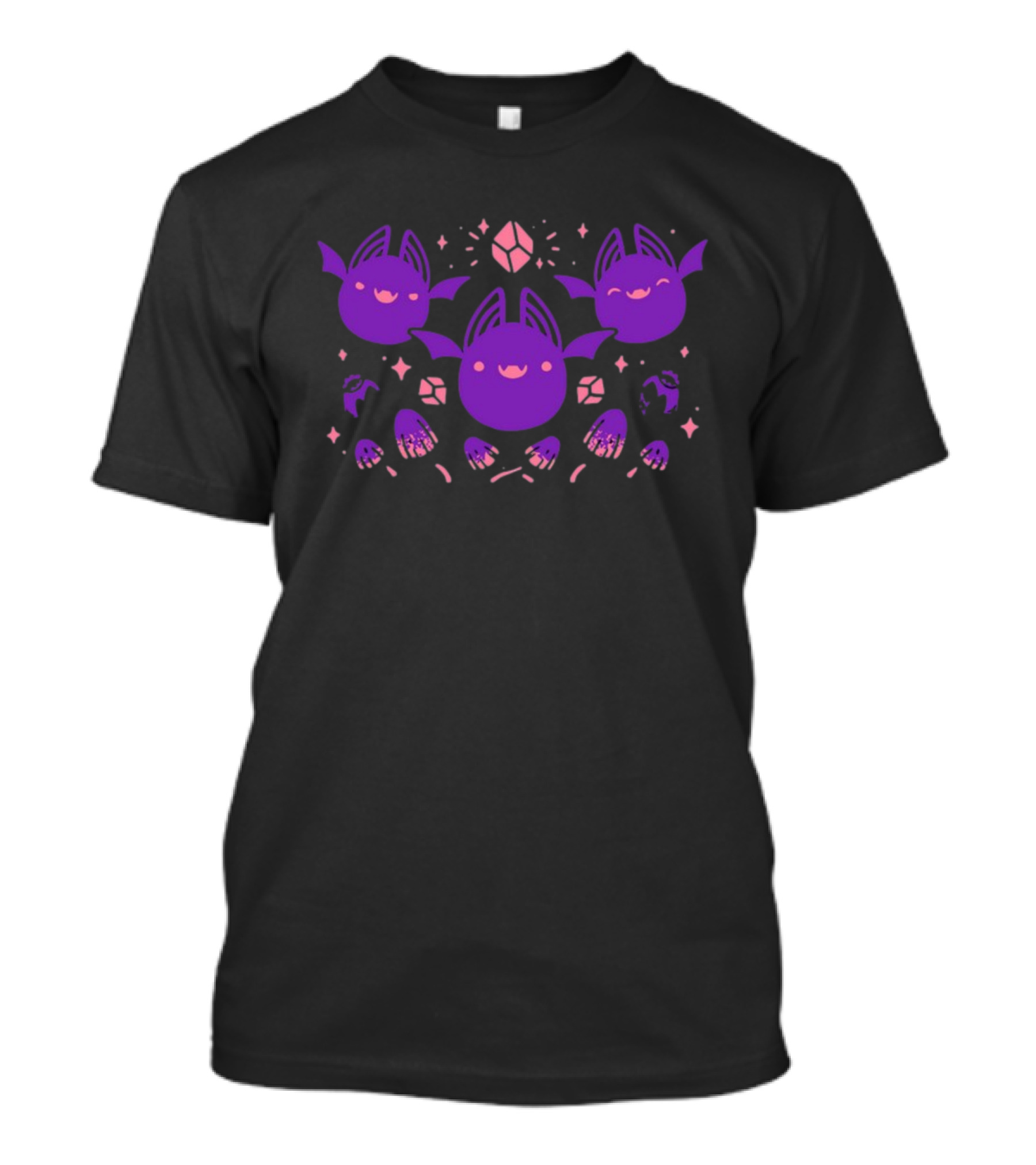 Batty Buddies Cute Purple Cartoon Bats Fun T-Shirt