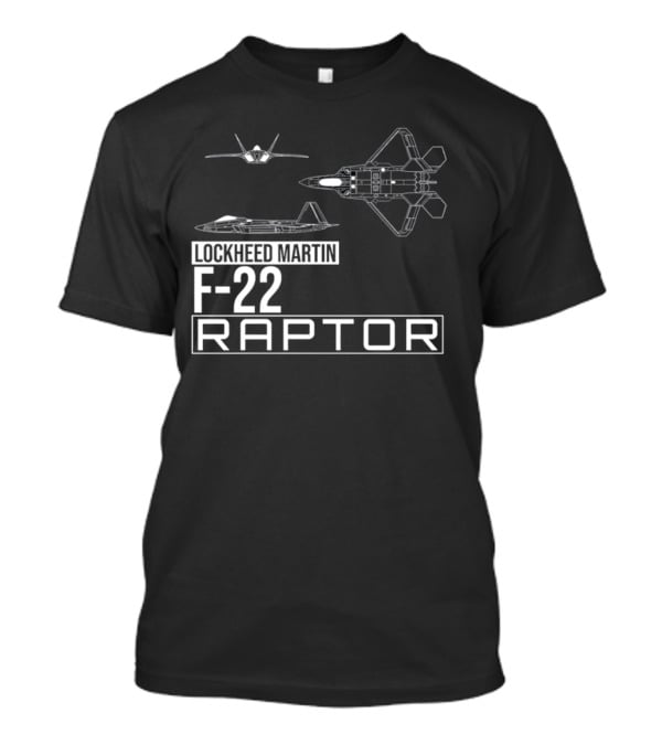 Lockheed Martin F-22 Raptor Detailed Aircraft Diagrams T-Shirt