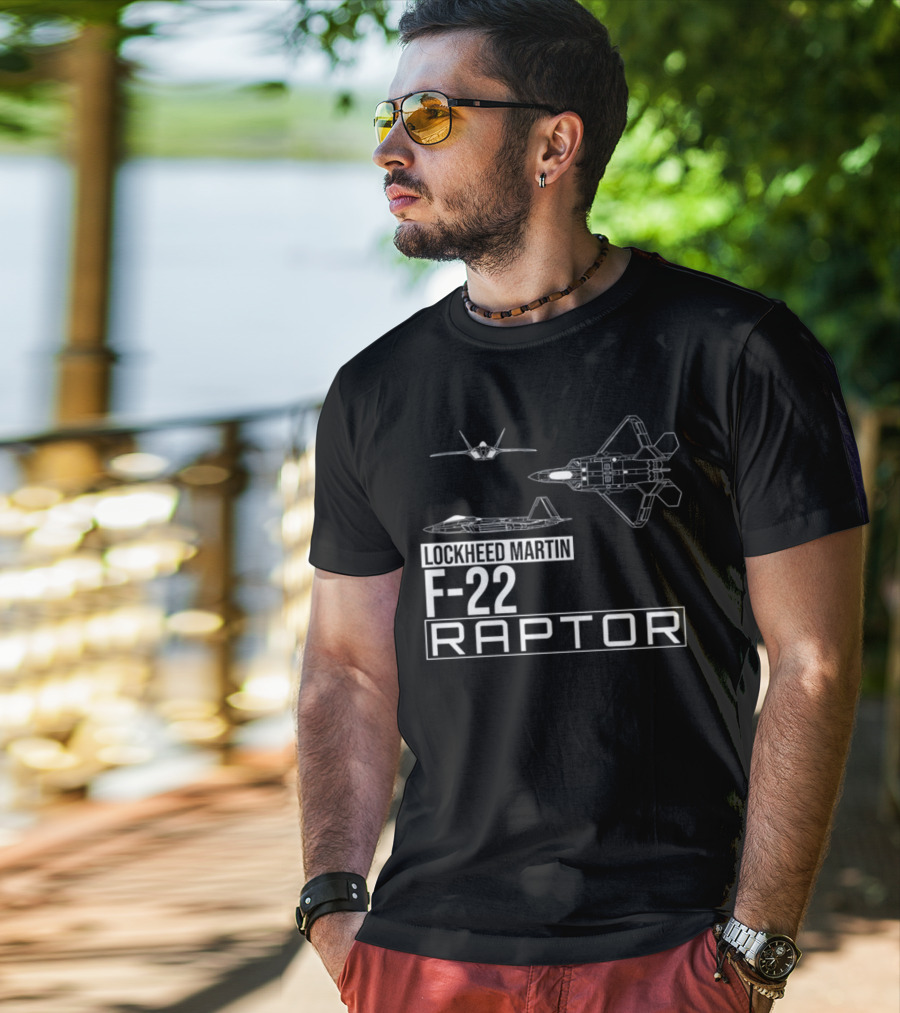 Lockheed Martin F-22 Raptor Detailed Aircraft Diagrams T-Shirt