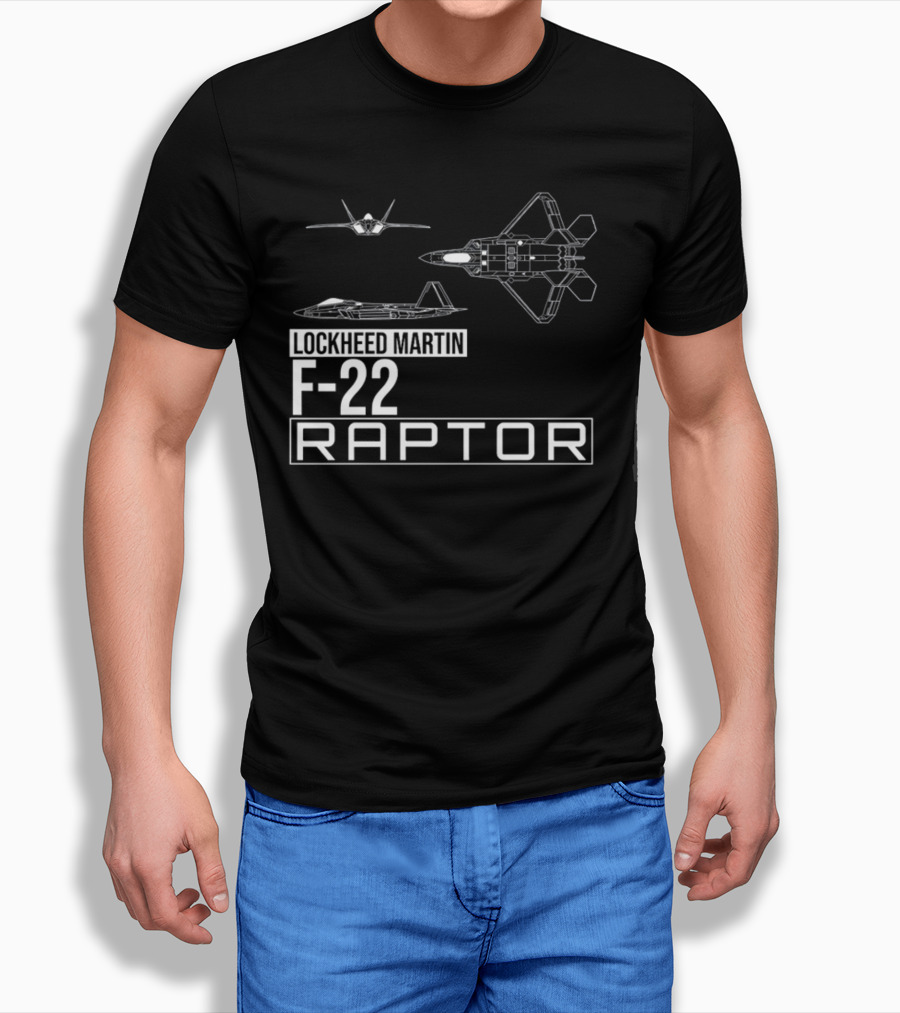 Lockheed Martin F-22 Raptor Detailed Aircraft Diagrams T-Shirt