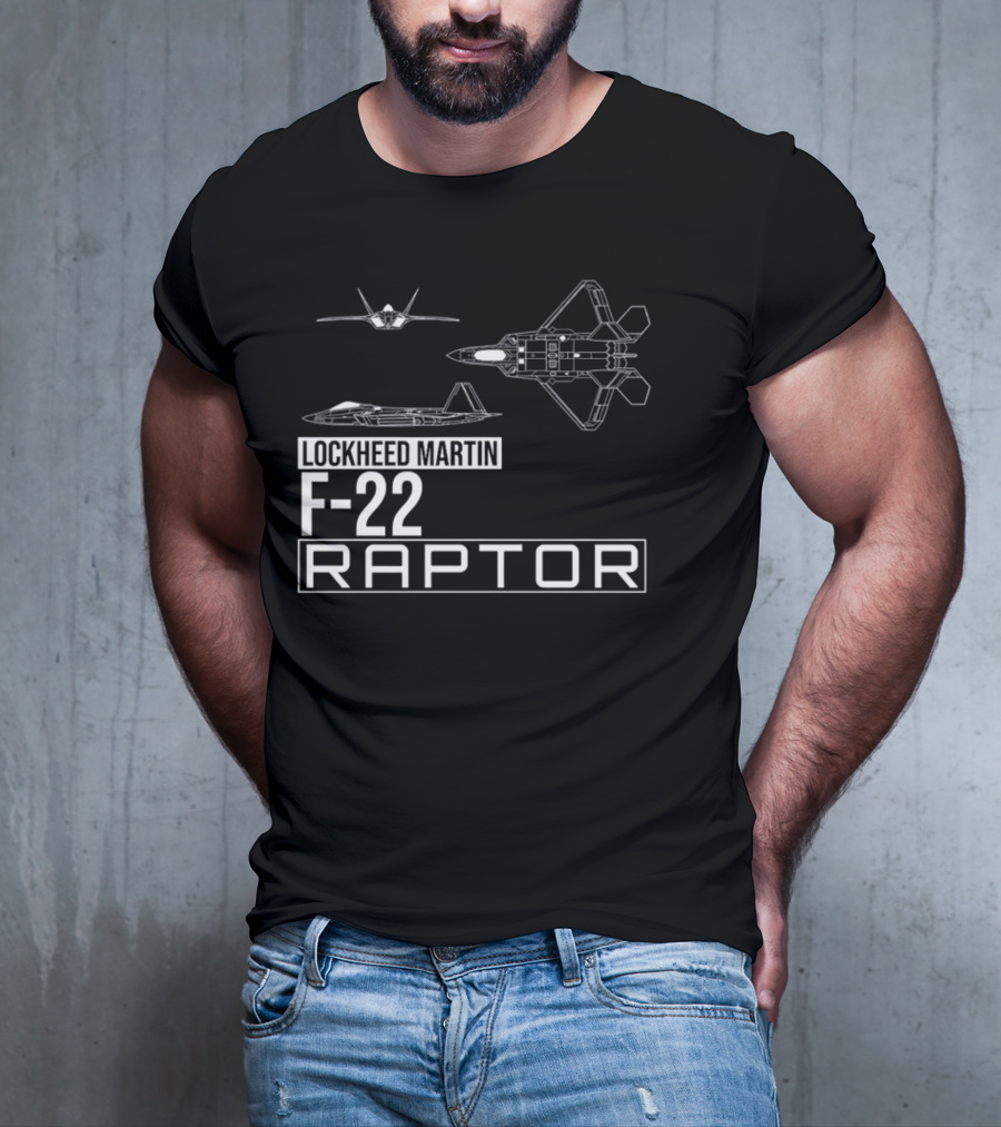 Lockheed Martin F-22 Raptor Detailed Aircraft Diagrams T-Shirt