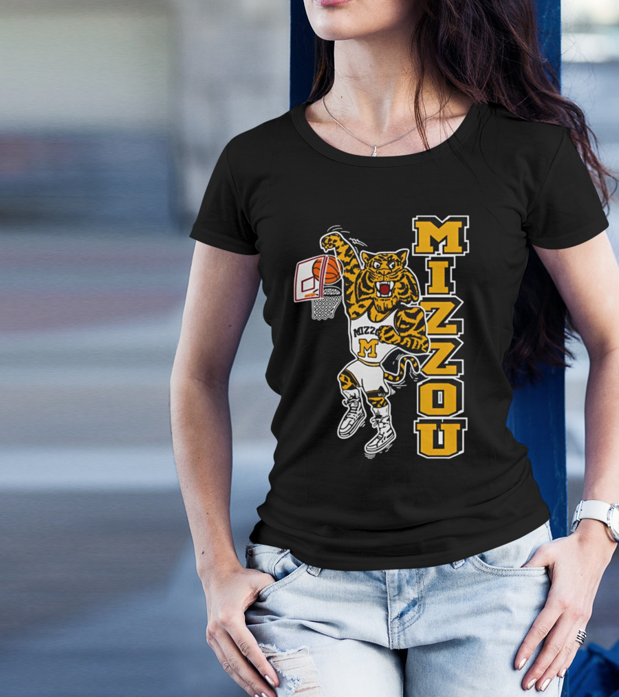 Mizzou Missouri Tiger Basketball Slam Dunk T-Shirt