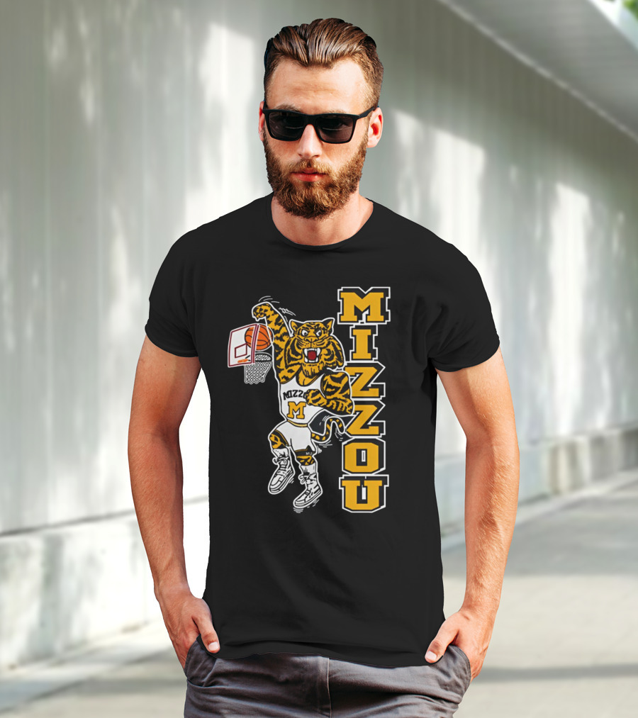 Mizzou Missouri Tiger Basketball Slam Dunk T-Shirt