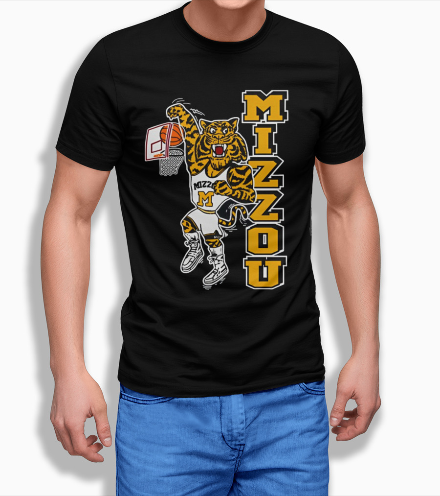 Mizzou Missouri Tiger Basketball Slam Dunk T-Shirt