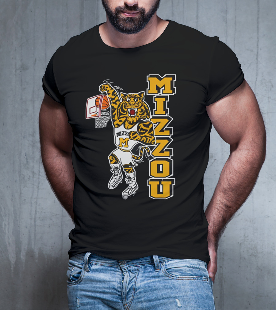 Mizzou Missouri Tiger Basketball Slam Dunk T-Shirt