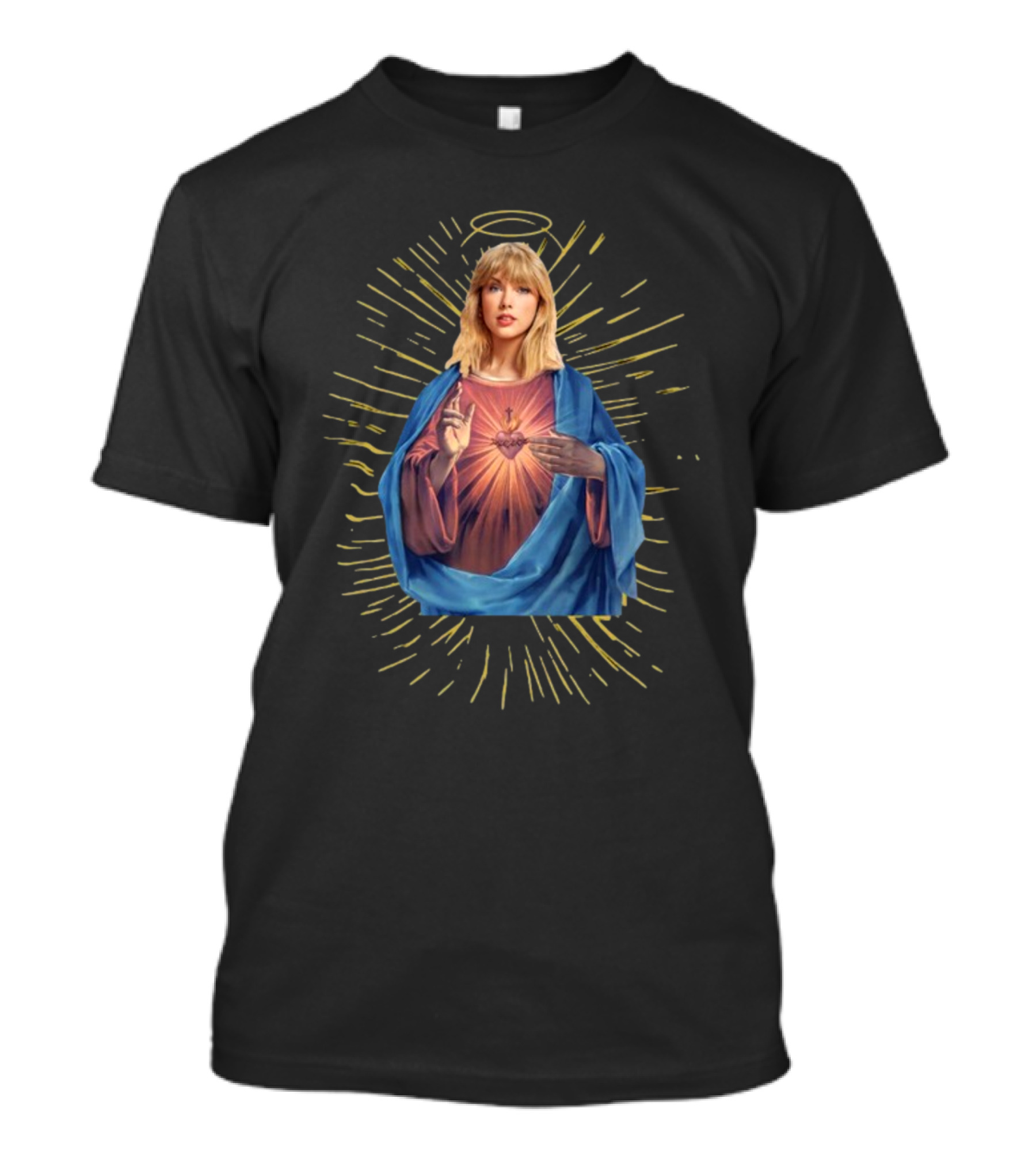 Taylor Swift As Jesus Halo Sacred Heart Iconography T-Shirt