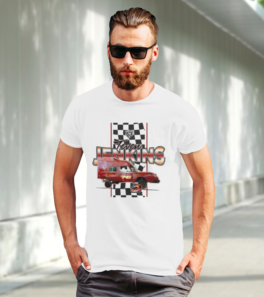 Chicago Bears Teven Jenkins 76 Racing Van T-Shirt