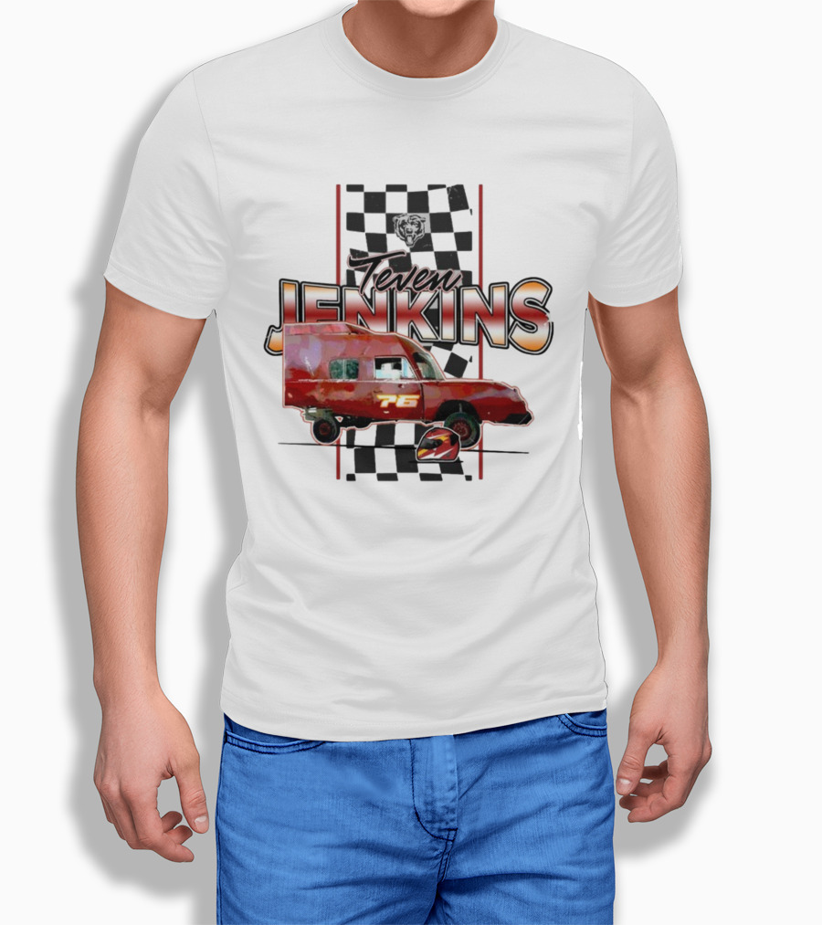 Chicago Bears Teven Jenkins 76 Racing Van T-Shirt