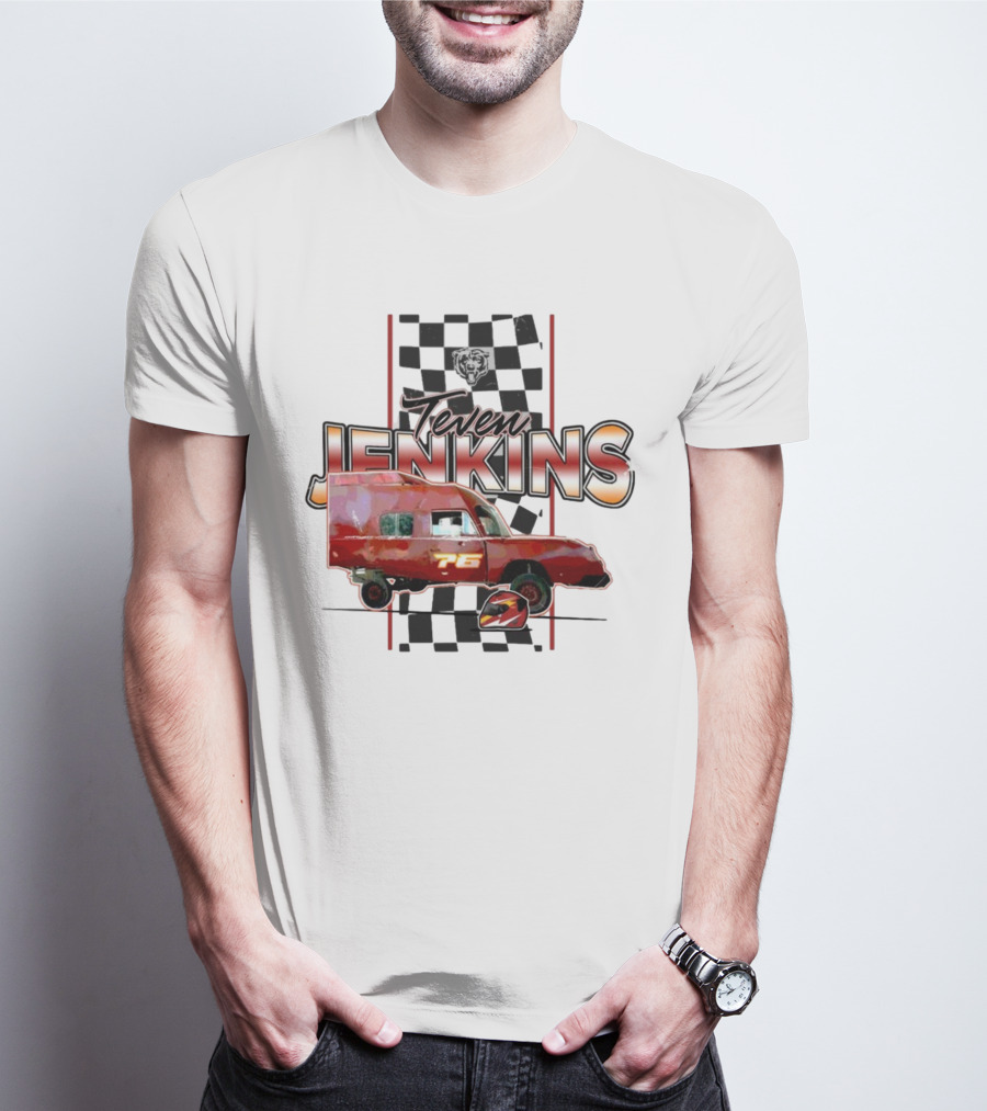Chicago Bears Teven Jenkins 76 Racing Van T-Shirt