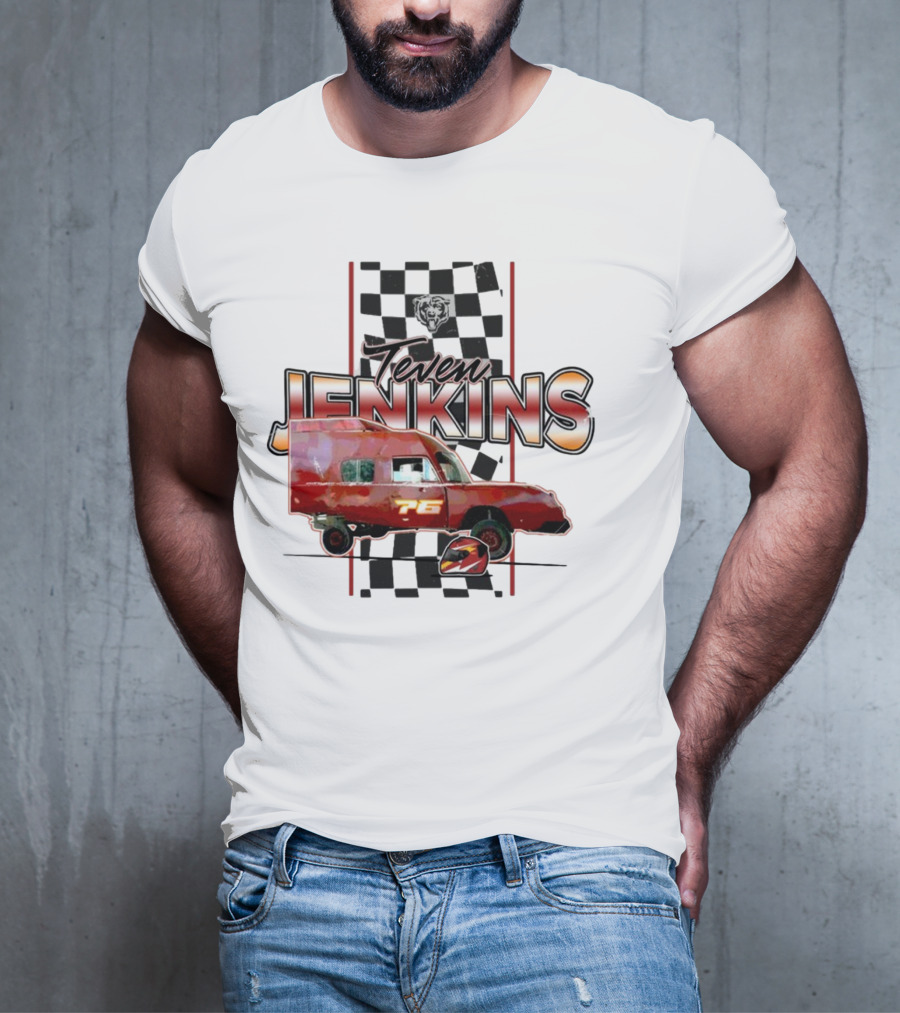 Chicago Bears Teven Jenkins 76 Racing Van T-Shirt