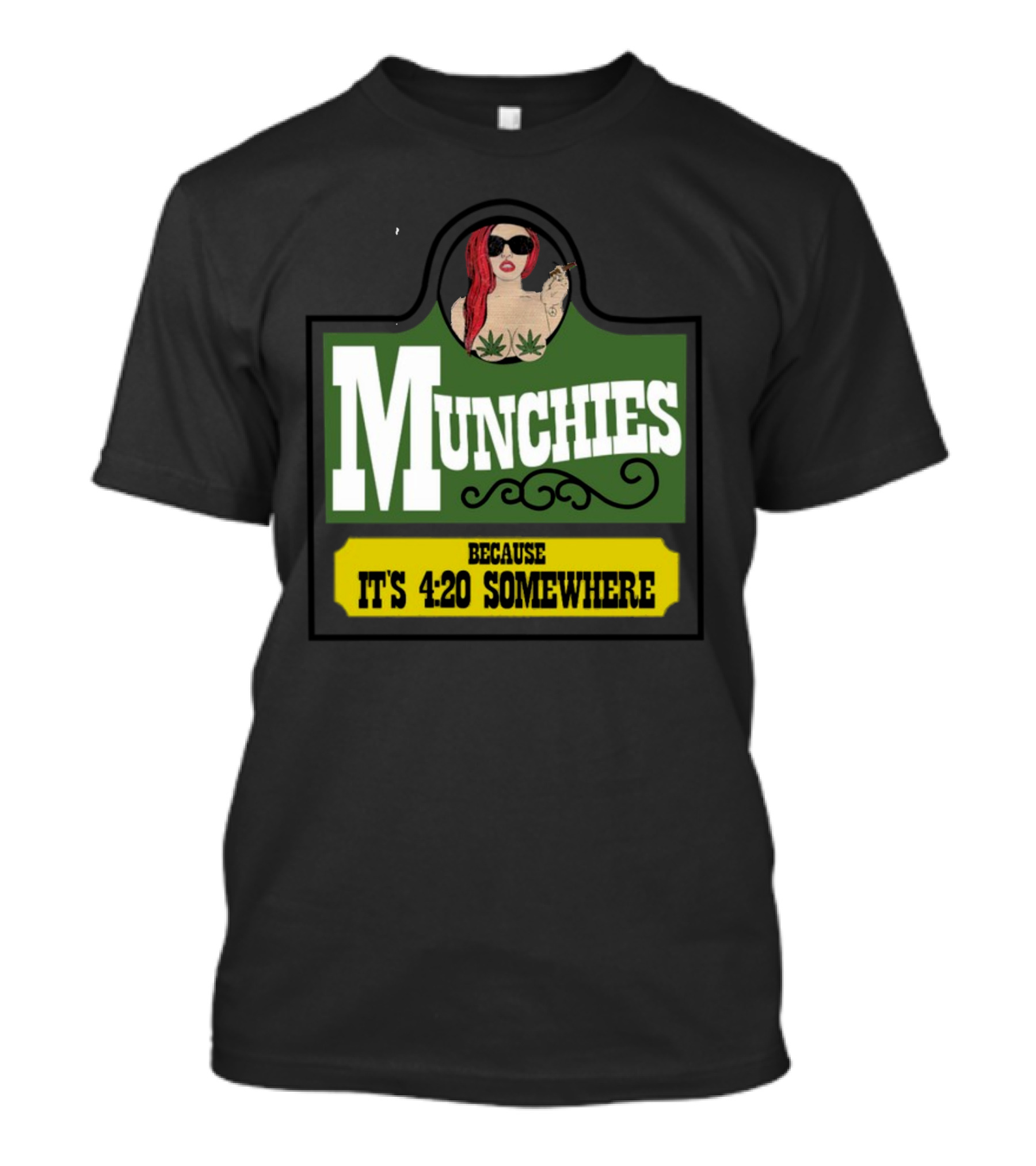 Munchies With Redhead Smoking And Cannabis Leaves Because It's 4:20 Somewhere T-Shirt