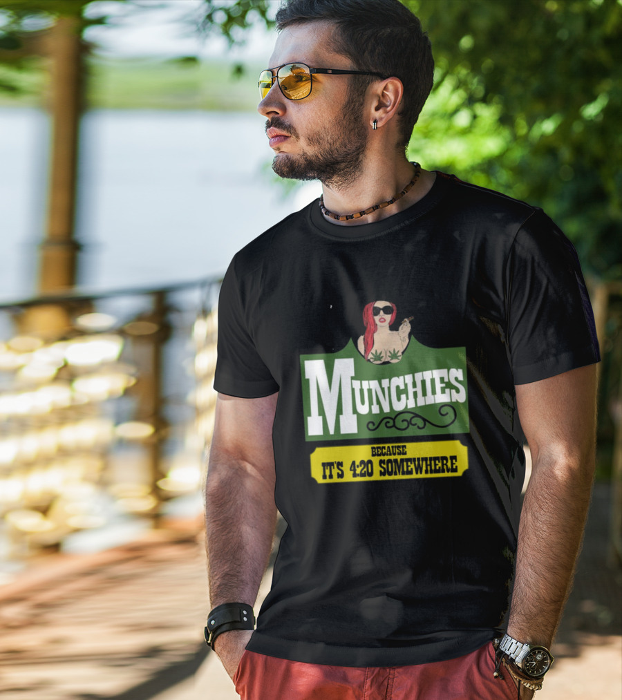Munchies With Redhead Smoking And Cannabis Leaves Because It's 4:20 Somewhere T-Shirt