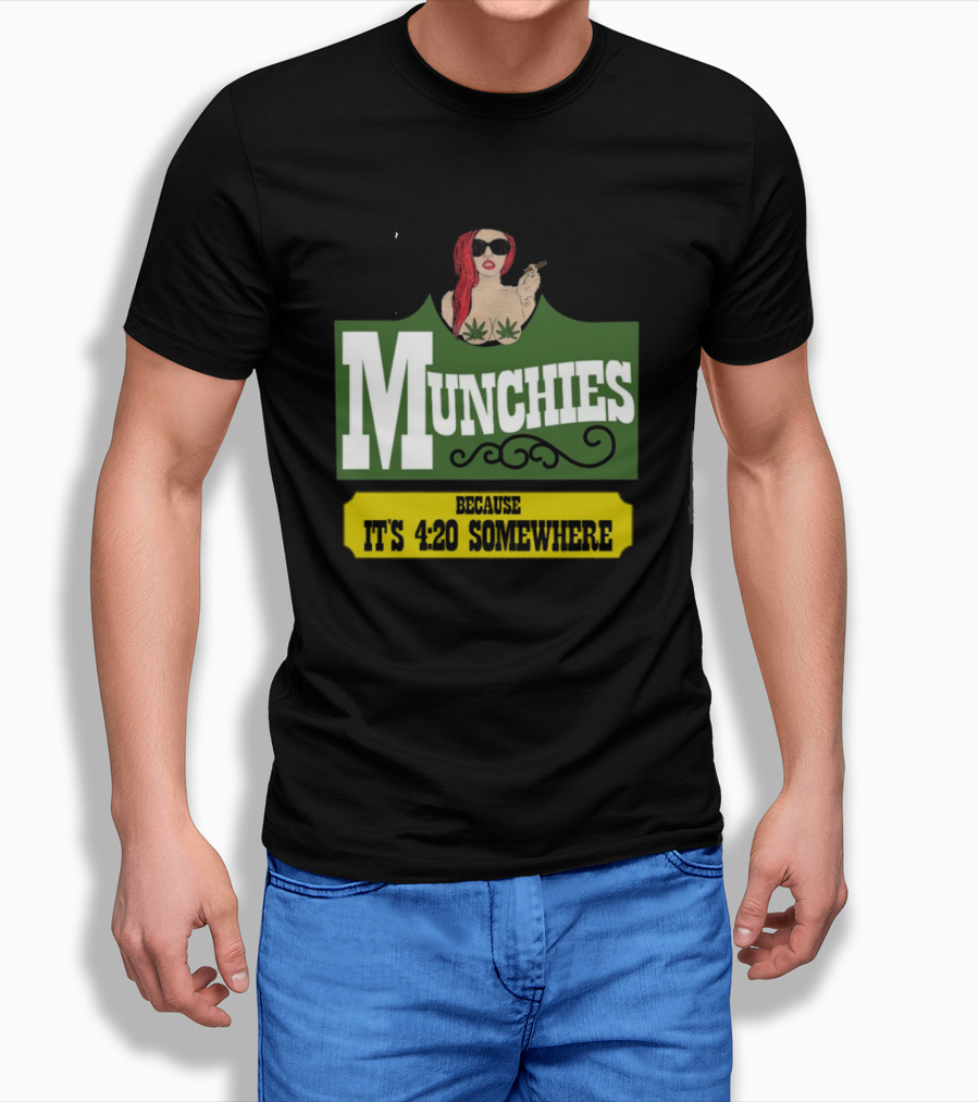 Munchies With Redhead Smoking And Cannabis Leaves Because It's 4:20 Somewhere T-Shirt