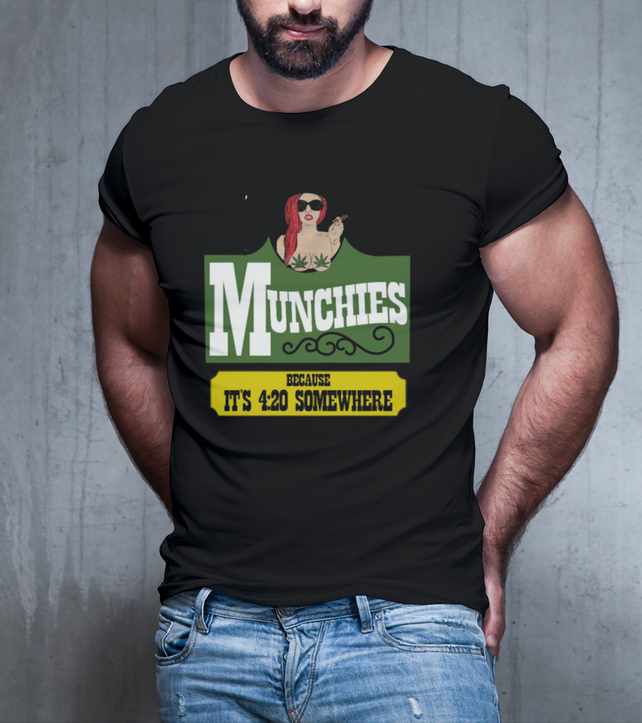 Munchies With Redhead Smoking And Cannabis Leaves Because It's 4:20 Somewhere T-Shirt