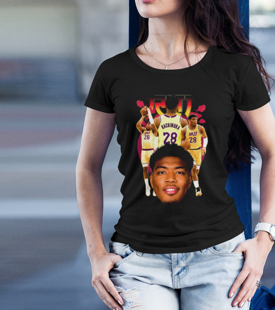 Rui Hachimura 28 Basketball Player Portrait Trio T-Shirt