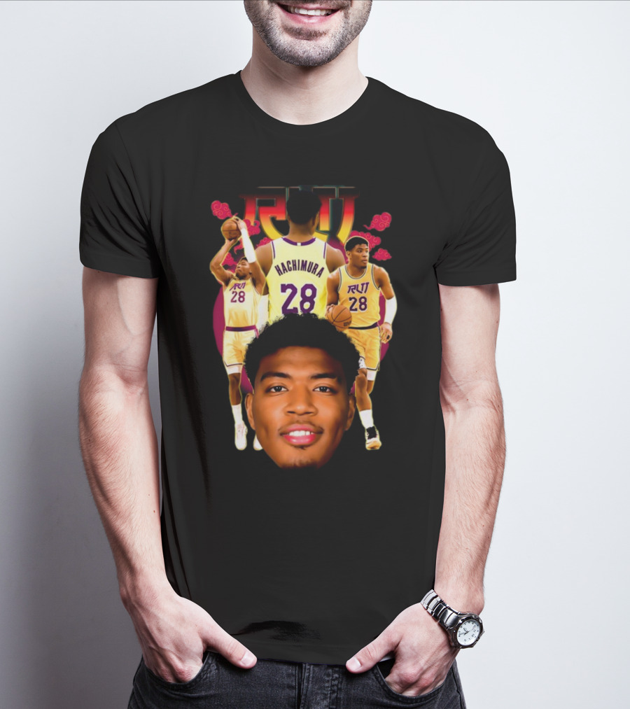 Rui Hachimura 28 Basketball Player Portrait Trio T-Shirt