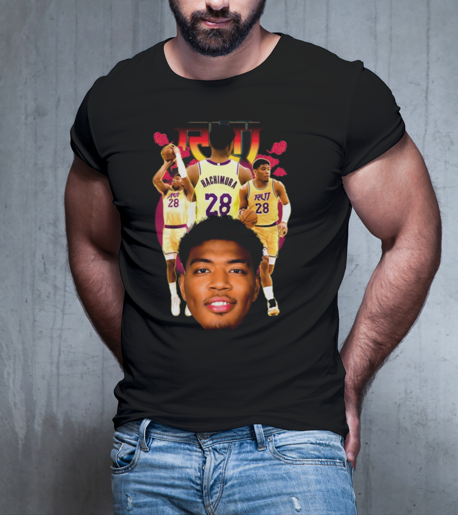 Rui Hachimura 28 Basketball Player Portrait Trio T-Shirt
