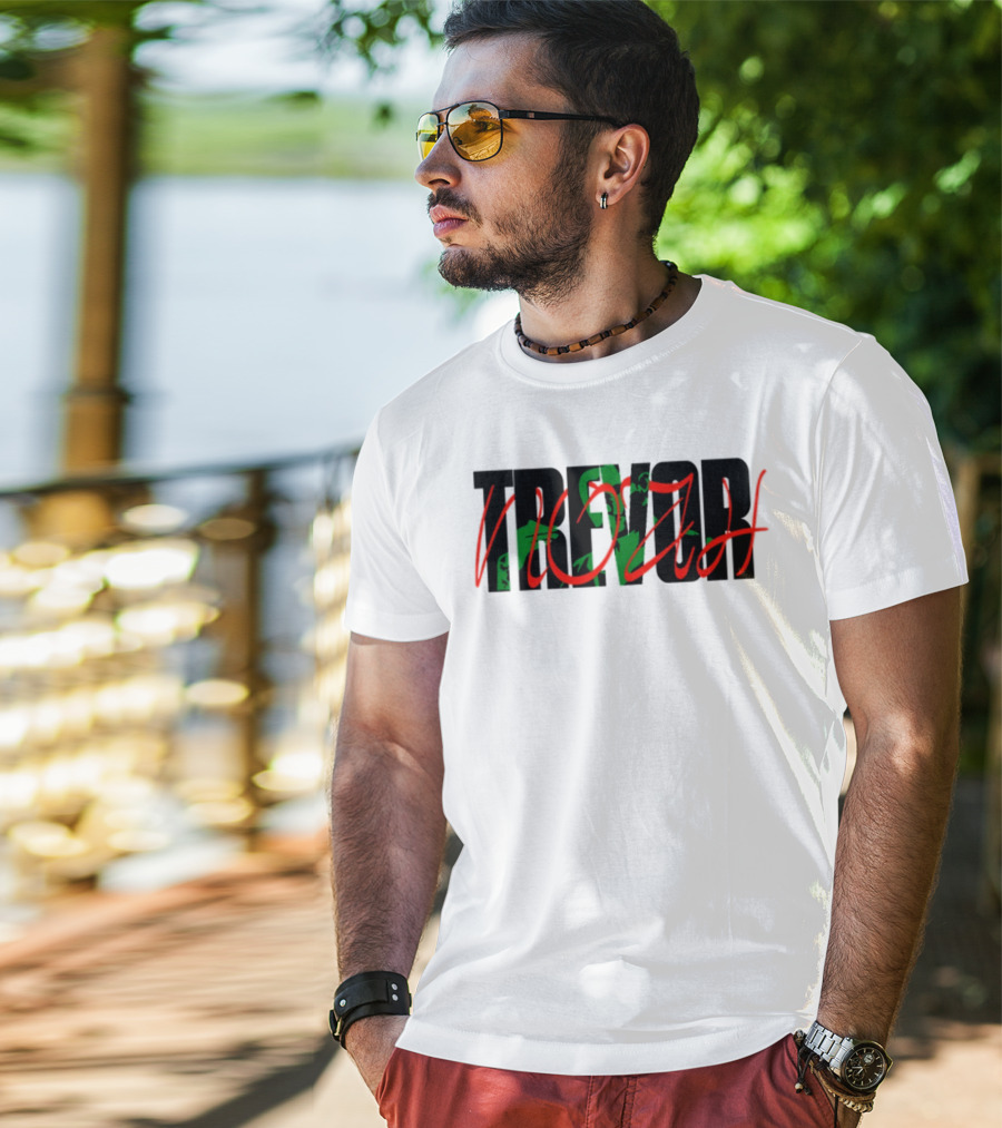 Trevor Noah With Green Art And Red Script T-Shirt